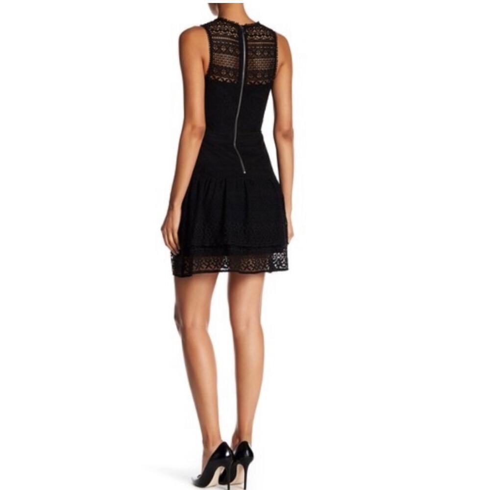 Parker Black Eyelet Lace Minidress size M - Picture 2 of 7